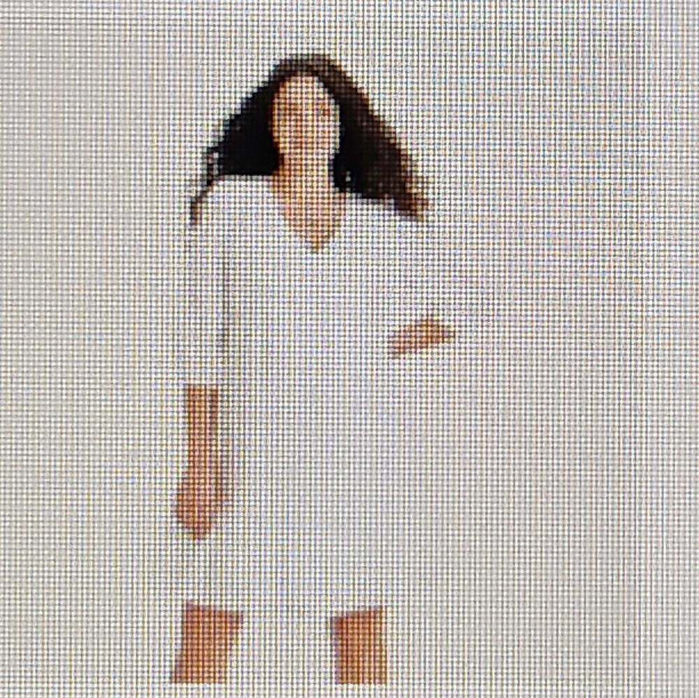 White V-Neck Dress Maternity - Picture 1 of 3